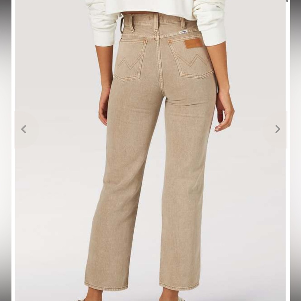 Wrangler Wild West Mid Rise Straight 603 Sandstone Tan Denim Jeans Western